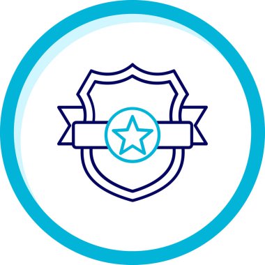 Polis rozeti simgesi, vektör illüstrasyonu