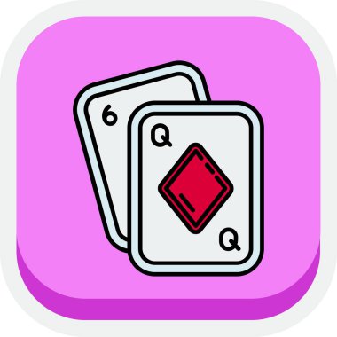 çizgi poker kartı simgesi beyaz arkaplanda izole edildi. Renkli taslak konsepti. vektör.