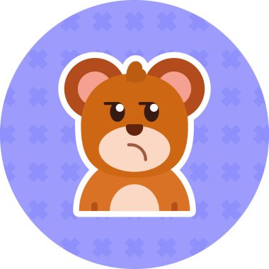 kızgın ayı emoji ifade simgesi doldurulmuş dış hat biçimi