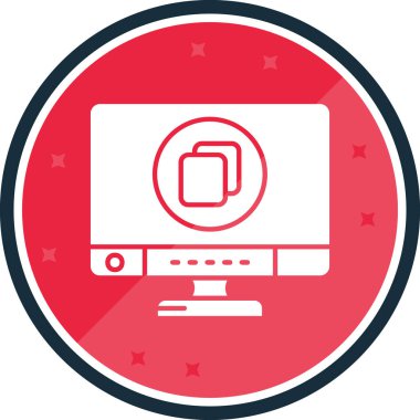 Düz simge vektör illüstrasyonunu izle