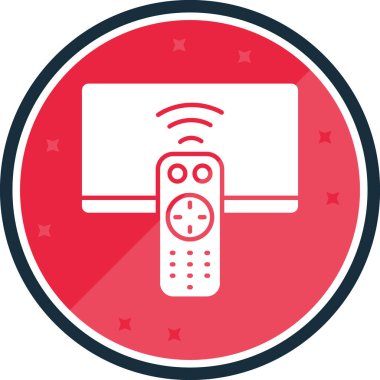 Uzak TV uzaktan kumanda simgesi, vektör illüstrasyonu