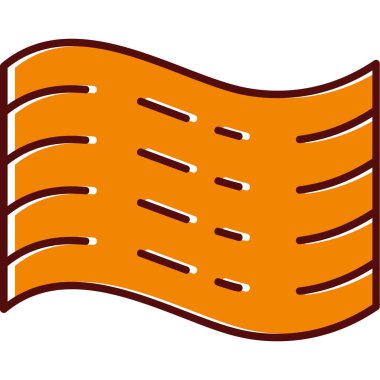 Beyaz arkaplanın kırmızı ve sarı çizgi film ikonunun vektör çizimi