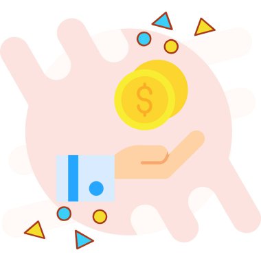 Para, finans ve yatırım vektörü ikonu. Bozuk paralı para, bozuk para, dolar, avro, dolar.