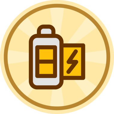 Batarya yarı Comic Circle, basit vektör çizimi