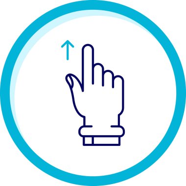 işaret parmağı simgesi ince çizgi biçiminde