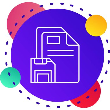 Geri dönüşüm simgesine sahip renkli kağıt belge beyaz arkaplanda izole edildi. Su işaretli kağıt belge. Geri dönüşüm sembolü. Rastgele dinamik şekiller. vektör illüstrasyonu