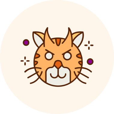 Doldurulmuş ana hatlı hayvan yüzü simgesi