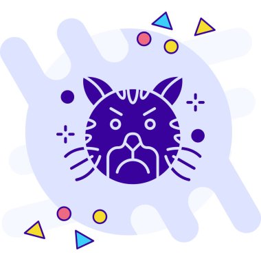 Kedi. Web simgesi basit illüstrasyon