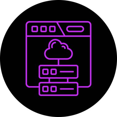 Bulut hesaplama simgesi vektör illüstrasyonu