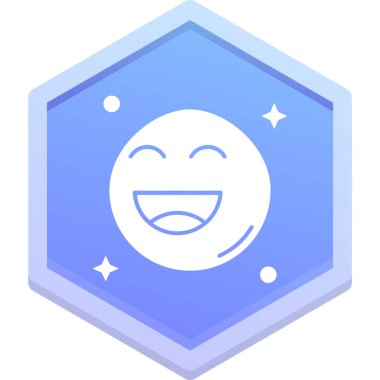 Mutlu emoji yüz simgesi düzgün bir şekilde