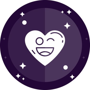 Yıldızlı mutlu bir kalp ve ay vektörü çizimi