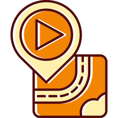 Harita pin konumu simgesi. Web için harita işaretleyici pin vektör simgesinin karikatür çizimi