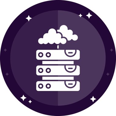 bulut depolama ikonu vektör illüstrasyonu