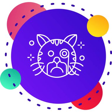 çizgi çizgisi hayvan kliniği ikonu beyaz arka planda izole edildi. Hayvan bakımı kedisi. Renkli taslak konsepti. vektör