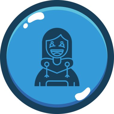 Kızım. Web simgesi basit illüstrasyon