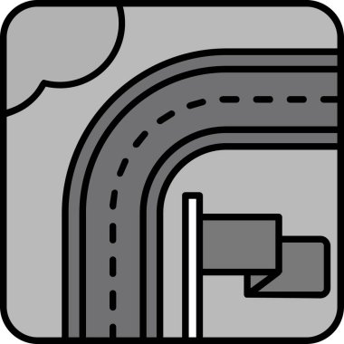 Yol simgesi, vektör illüstrasyonu