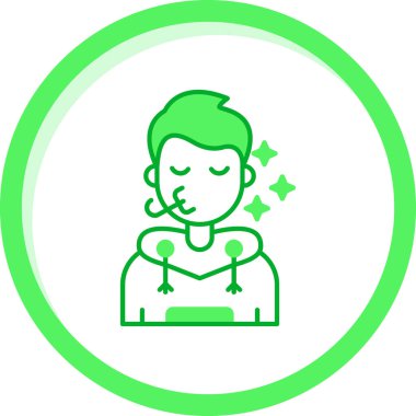 Yıldız ve saç stili olan avatar adam, vektör çizimi