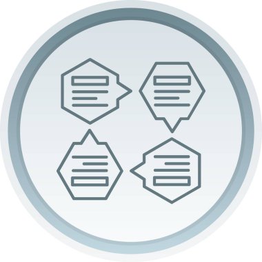 Yumuşak mavi arkaplanda izole edilmiş moda tasarım biçiminde konuşma kabarcığı simgesi