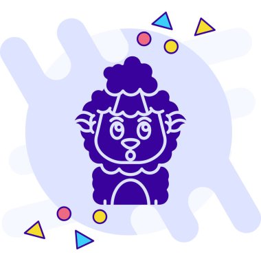 vektör çizimi, mor ve mavi renkli şirin kedi