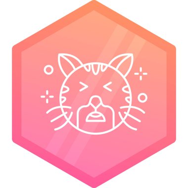 çizgi kedi simgesi beyaz arkaplanda izole edildi. Hayvan işareti. Renkli taslak konsepti. vektör.