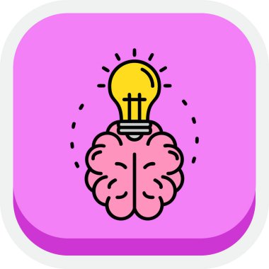 Beyin simgesi, vektör illüstrasyonu