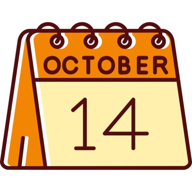 Ekim takvim simgesi dizaynı düz biçimdedir