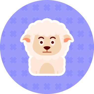 Şirin koyun simgesinin vektör çizimi