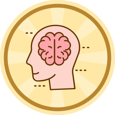 Beyin. Web simgesi basit illüstrasyon