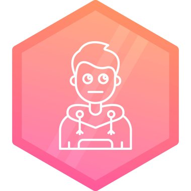 Beyaz arka planda izole edilmiş sakal ikonlu çizgi adamı. Cadılar bayramı partin kutlu olsun. Renkli taslak konsepti. vektör.