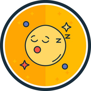 Uyuyan Ay. Basit tasarım