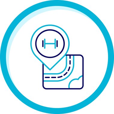 Mavi çizgili elektrikli araba şarj istasyonu simgesi beyaz arka planda izole edildi. Eko elektrik yakıt pompası tabelası. Mavi daire konsepti. vektör