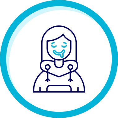 Fularlı ve maskeli bir kadının vektör çizimi