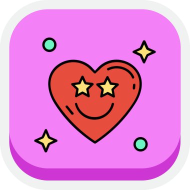 kalp vektörü renk çizgisi simgesi