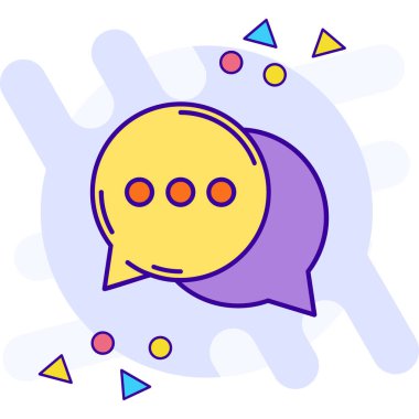 Sohbet mesajı simgesi. özet ileti iletisi vektör rengi düz izole