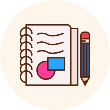 Bir kalem simgesinin vektör illüstrasyonu