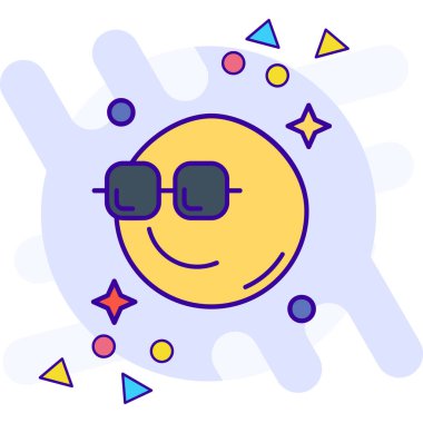 Vektör olarak mutlu güneş ikonu. logotype - doodle