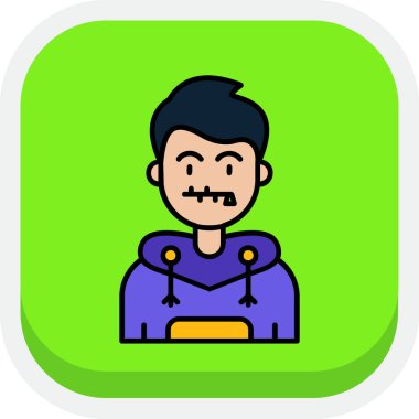 Cadılar Bayramı kostüm ikonu renkli çizginin vektör çizimi. güzel parti ögesi cadı simgesi olarak da kullanılabilir.