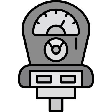 Bir çizgi film ve mezura simgesinin vektör çizimi