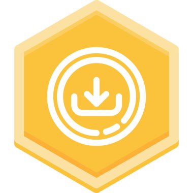 Sarı daire simgesinin vektör illüstrasyonu