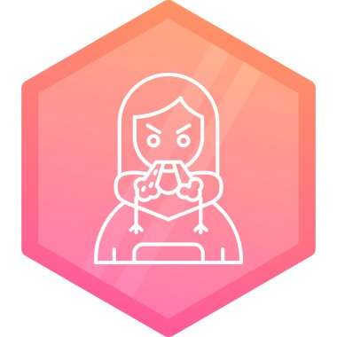 Maske simgesi olan kadın, basit vektör çizimi