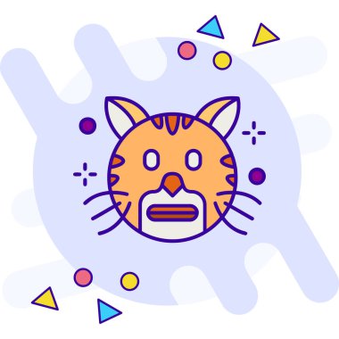 Kedi suratlı ikon. vektör illüstrasyonu