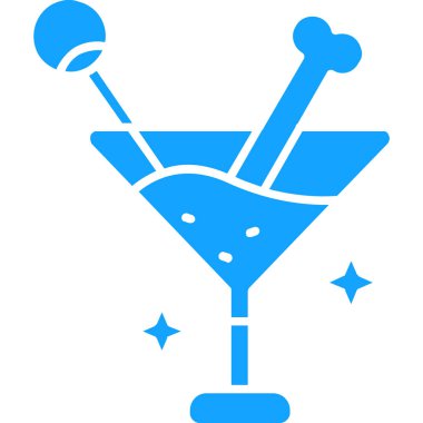 Kokteyl içeceği simgesi - dolu - stil