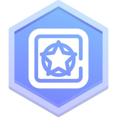 Altıgen yıldız simgesi, basit vektör illüstrasyonu