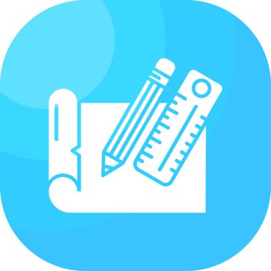 beyaz arkaplanda cetvel ve cetvel simgesine sahip satır kalemi izole. Düz sembol. Renkli taslak konsepti. vektör