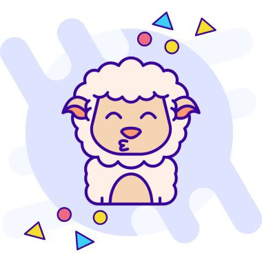 Sevimli koyun hayvan karakteri