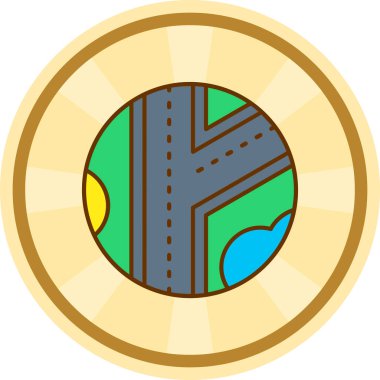 Yol haritası simgesi. vektör illüstrasyonu