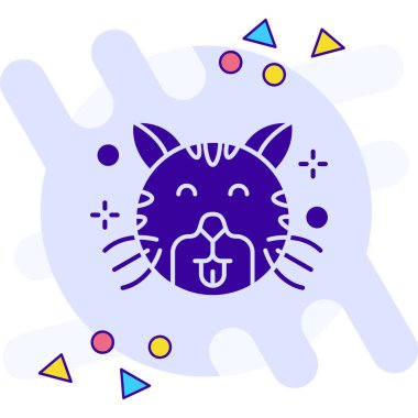 Kedi. Web simgesi basit illüstrasyon