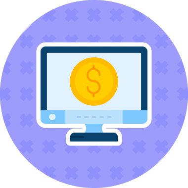 Dolar. Web simgesi basit illüstrasyon