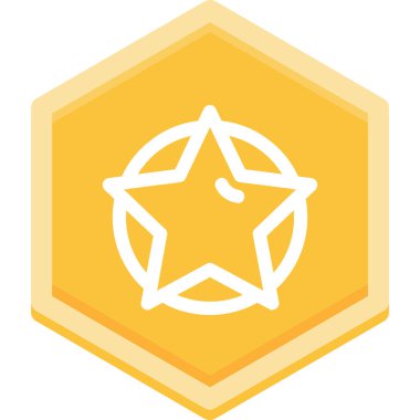 Yuvarlak şekilli bir altın yıldızın vektör simgesi