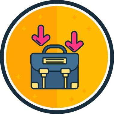 Bir evrak çantası simgesinin vektör illüstrasyonu